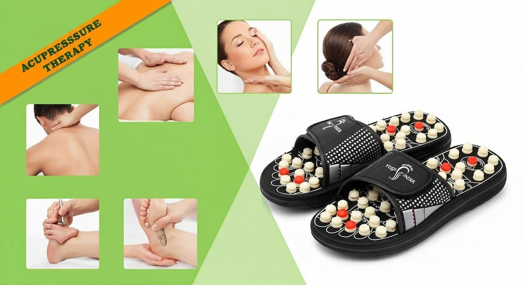 Acupressure and Magnetic Therapy Paduka Slippers for Full Body Blood Circulation For Men and Women
