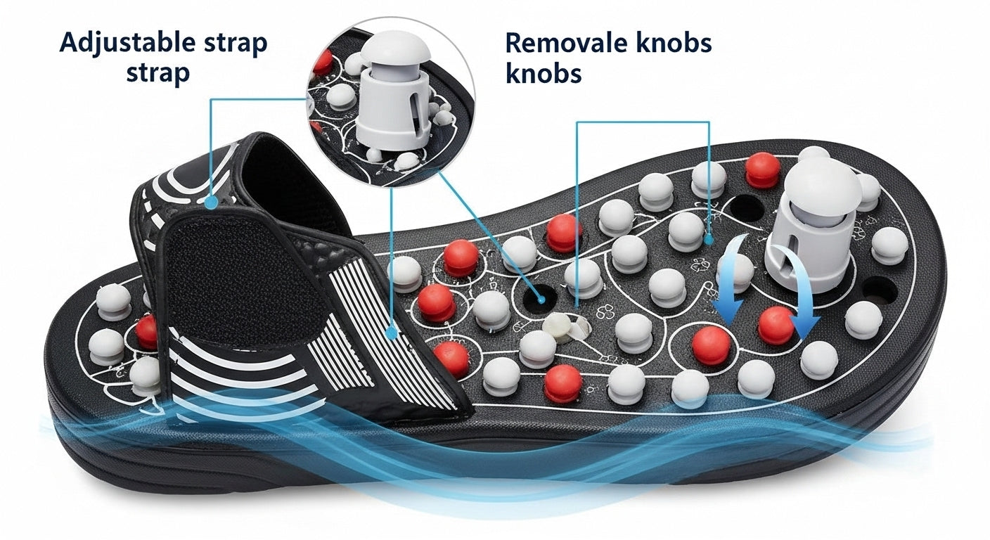 Acupressure and Magnetic Therapy Paduka Slippers for Full Body Blood Circulation For Men and Women