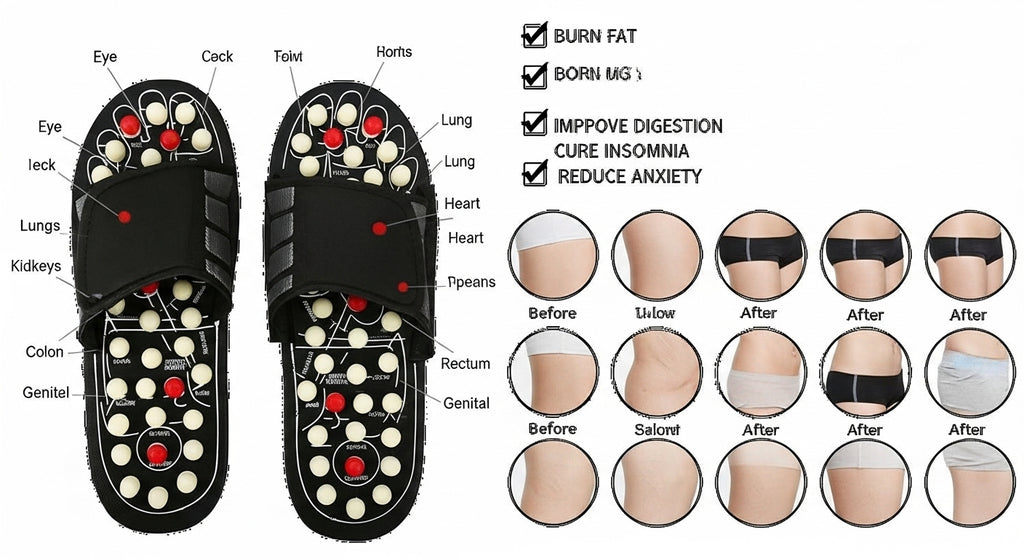 Acupressure and Magnetic Therapy Paduka Slippers for Full Body Blood Circulation For Men and Women
