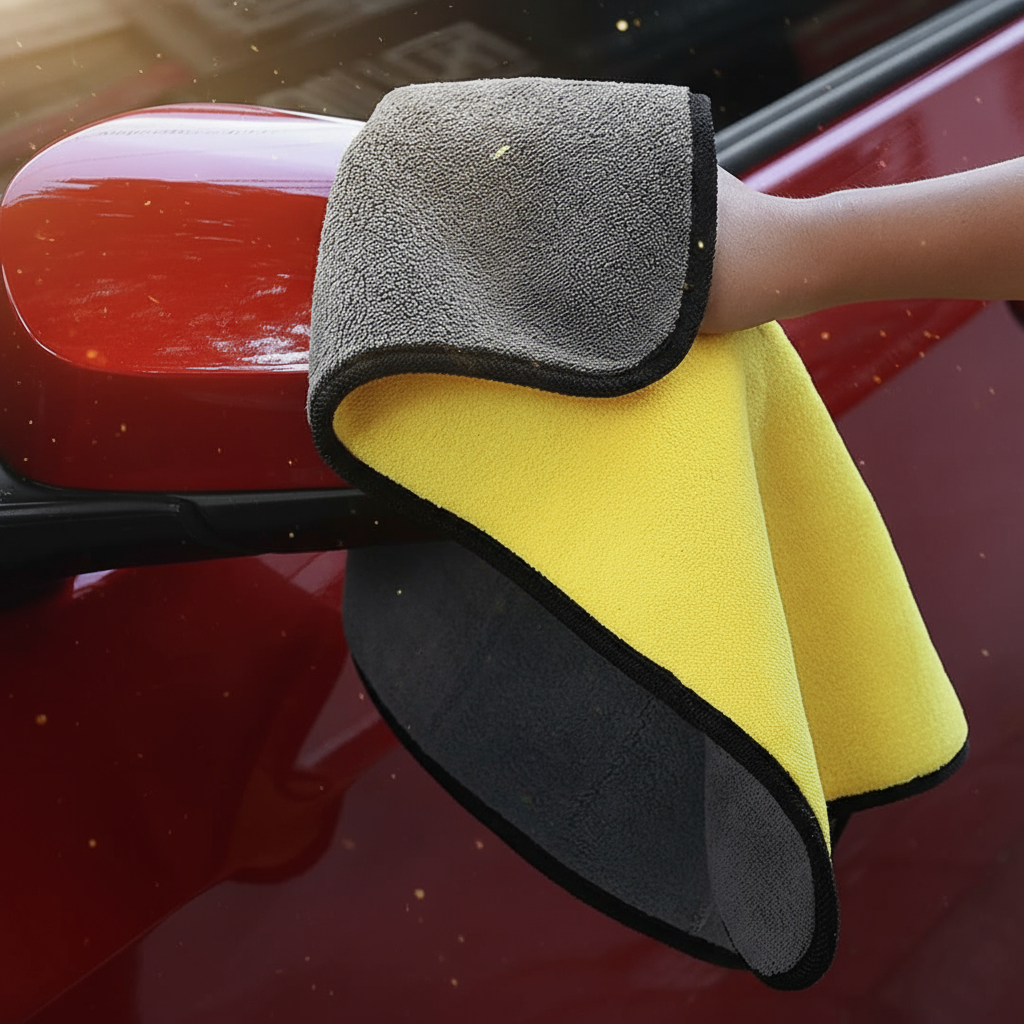 Double-Sided Microfiber Car Cleaning Towels – Ultra Absorbent & Scratch-Free (2 Pcs Set)