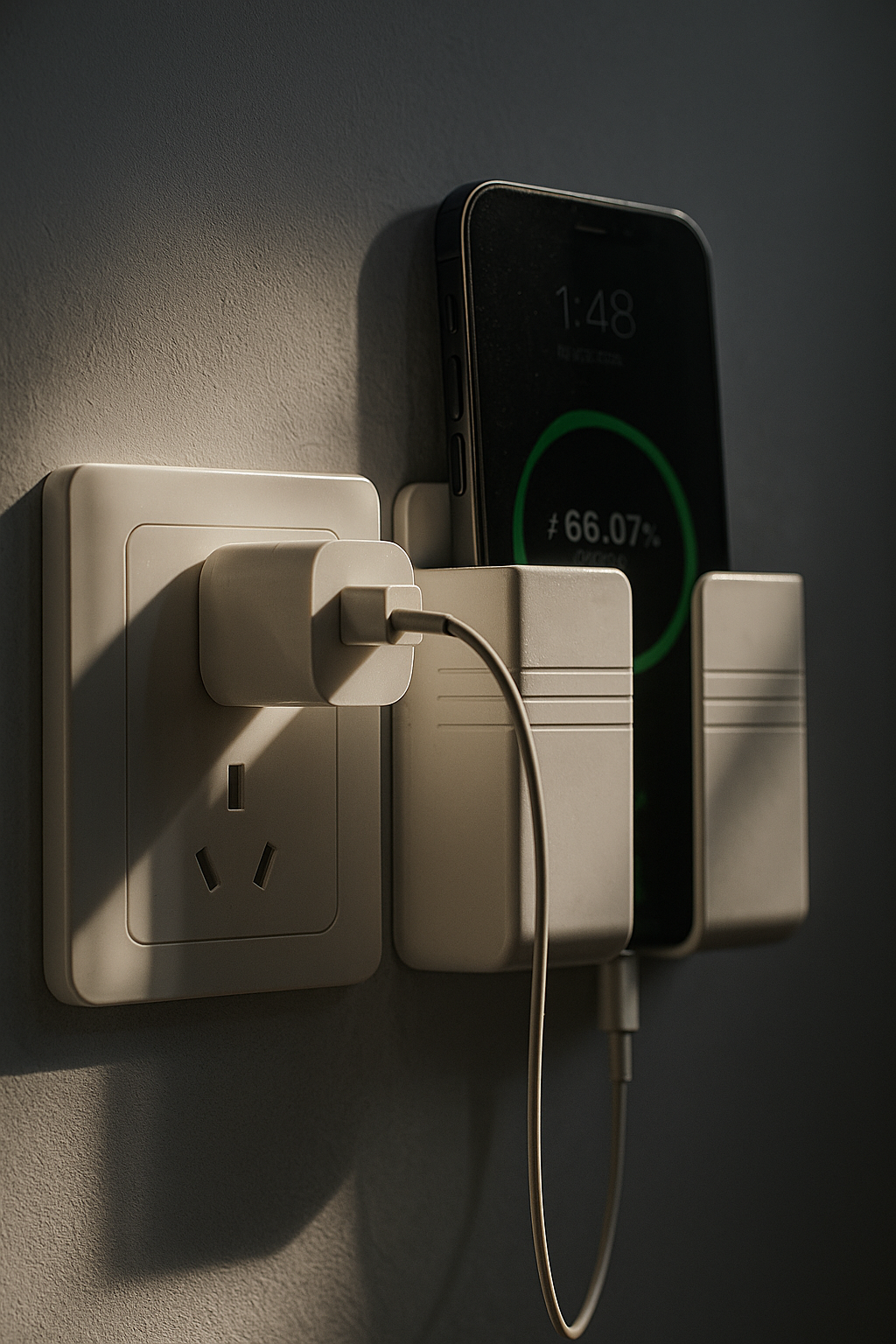 Wall Mounted Mobile Holder With Adhesive Strips