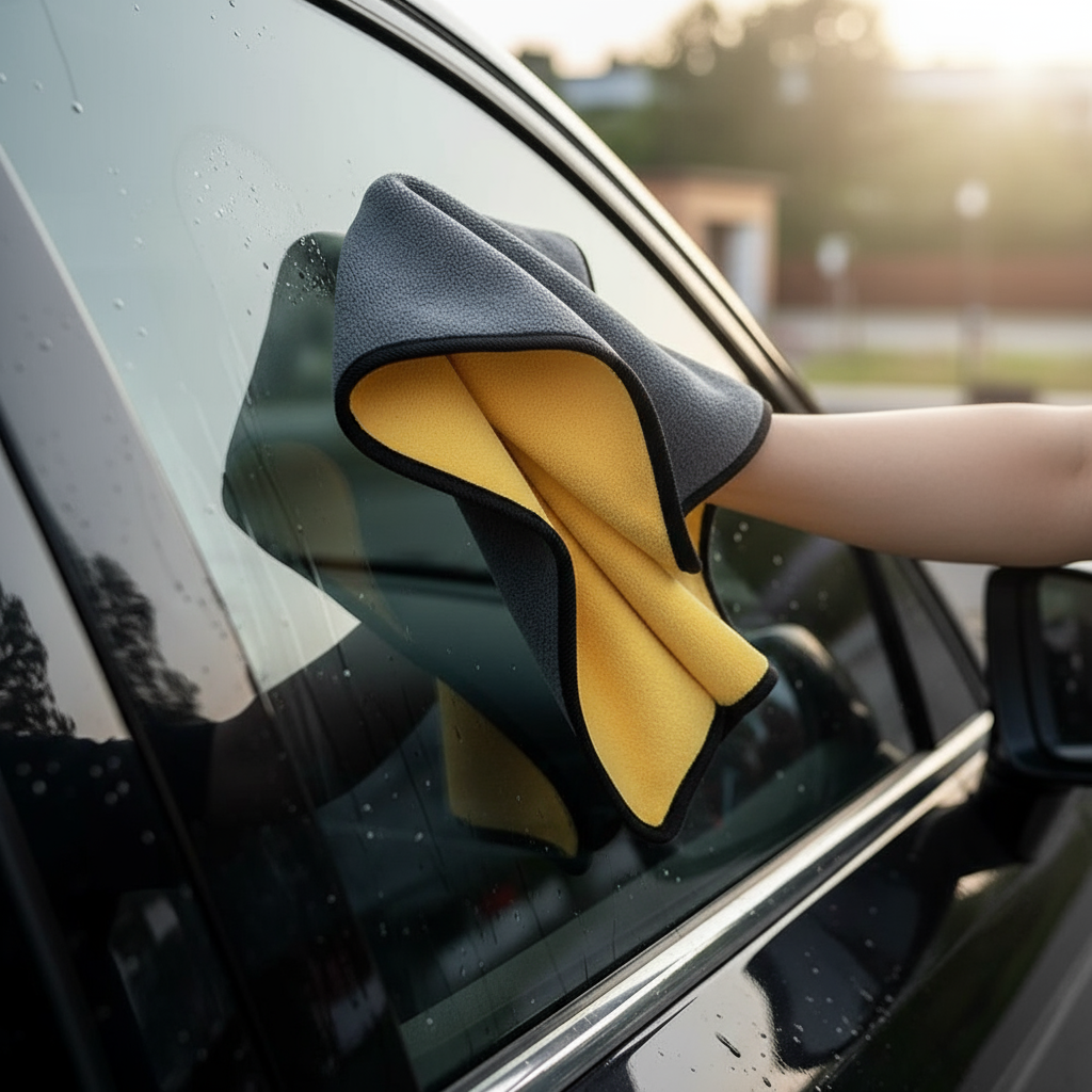 Double-Sided Microfiber Car Cleaning Towels – Ultra Absorbent & Scratch-Free (2 Pcs Set)