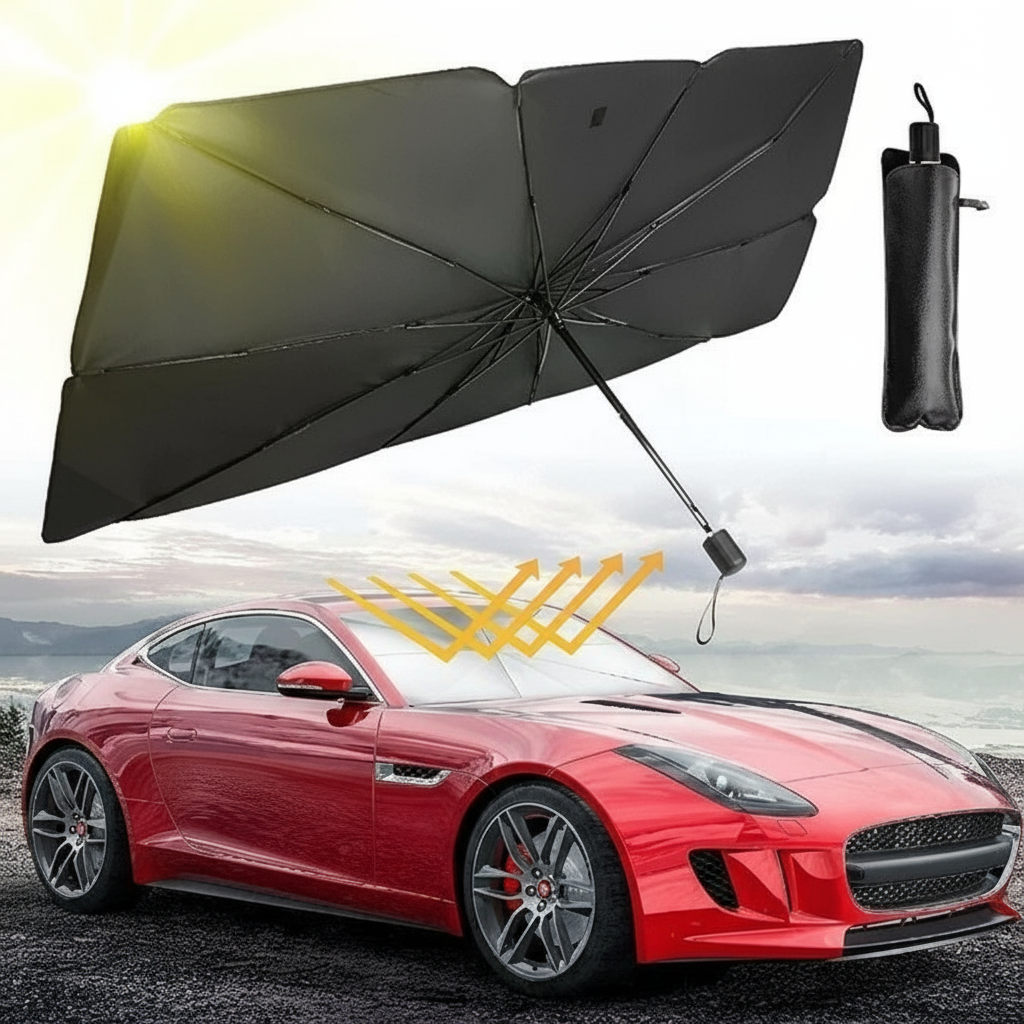 Car Front Window Sun Shade Umbrella – Anti-UV, Foldable, Easy Storage Design